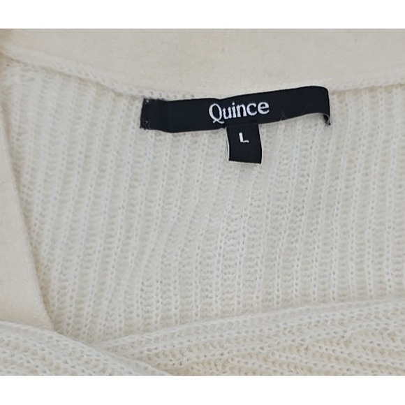 Quince 100% Organic Cotton Cropped Cardigan Ivory L Quite Luxury Modern Capsule - Picture 6 of 11